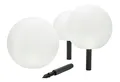 Lindby 3er Set LED Solarkugel aussen 20 cm, 25 30cm mit Erdspieß Solarlampe Leuchtmittel Solarleuchte Garten Gartenleuchte solar IP44 Tageslicht (6.500K)
