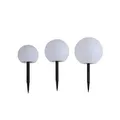 Lindby Solarlampen Außenleuchten Gartenkugeln LED Lampen Set weiß Kunststoff