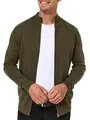 Indicode Herren Lau Strickjacke mit Stehkragen aus 80% Baumwolle | Cardigan für Männer Army, S