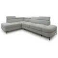 ECKSOFA AVISE Q L-S Hellgrau Boucle-Stoff mit Schlaffunktion