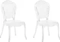 BELIANI Esszimmerstuhl 2er Set Transparent Kunststoff Schick