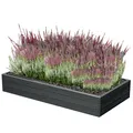 Hochbeet, Pflanzbeet Pflanzkasten Anthrazit, Holzimitat 149,2x75,6x25 cm