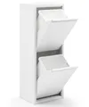 gowoll Mülleimer Küche aus Fleckenfest Biomülleimer Wandmontage Abfalleimer Mülltrennsysteme Küchenmülleimer mit Herausnehmbarer Inneneimer Recycling system (2 x 15 L) Weiß