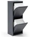 gowoll Mülltrennsystem 2-3-4 Fach Mülleimer Küche aus Metall Fleckenfest Wandmontage, Abfalleimer Küchenmülleimer mit Herausnehmbarer Inneneimer Recycling, Anthrazit