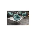 riess-ambiente Stuhl EUPHORIA - petrol Samt Armlehne Metallgestell schwarz drehbar Esszimmer