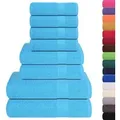 vidaXL 8-Tlg Handtuch-Set Türkis 360 g/m² 100% Baumwolle 137074