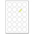 40mm, 25 Blatt, A4 Runde Aufkleber Etiketten Selbstklebend Bedruckbar - 24 Stück pro Blatt