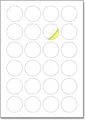 40mm, 25 Blatt, A4 Runde Aufkleber Etiketten Selbstklebend - 24 Stück pro Blatt