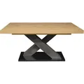 Mäusbacher Komfort 2.0 Esstisch Holzwerkstoff X-Form Ausziehbar - Graphit/Schwarzstahl