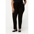 Ulla Popken Funktionshose Hose Slimfit Gummibund Seitenschlitze schwarz 54/56
