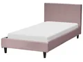 Modernes Einzelbett abnehmbarer Bettrahmenbezug Lattenrost 90 x 200 cm Samtstoff