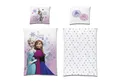 Familando Kinderbettwäsche Frozen Die Eiskönigin 135x200 + 80x80 cm aus 100% Baumwolle, Renforcé, 2 teilig, "Pink Mountain" mit Anna, Elsa und Olaf