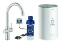 Grohe Red Duo Spültischarmatur mit C-Auslauf und Boiler Größe M - Supersteel - 30083DC1