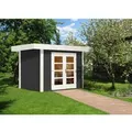Weka Holz-Gartenhaus Designhaus 126 Plus Flachdach Lasiert 284 cm