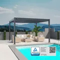 Deluxe Pavillon Terrassenüberdachung Aluminium 3 x 4 M anthrazit
