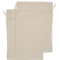 VBS Beutel mit Zugband 26x19 cm 2 Stück Stofftaschen Aufbewahrungssäckchen - Beige