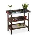 Pflanztisch Gärtnertisch Gartenarbeitstisch Blumentisch 3 Ebenen dunkelbraun