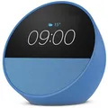 Amazon Wecker Echo Spot 2024 blau, digital, Thermometer, Datumsanzeige, Funkuhr
