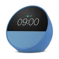Amazon Echo Spot (2024), blau Smart Clock, Erinnerungen, Wetter, Timer und mehr.