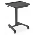 di volio Mobiler Schreibtisch DOZIA höhenverstellbar mit Gasfeder, kleiner Walking Pad Tisch mit Rollen, Computertisch mit Tabletfach & Getränkeh... - Schwarz