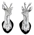 Eichholtz Wanddekoration / Wandfiguren Hirsche Silber - Luxus Wandgeweihe