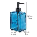 WENKO Seifenspender Pure Soap, Blau, Flüssigseifenspender aus Glas