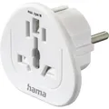 hama 00223455 Reiseadapter Typ E und F, 3-polig, universal, Welt nach Europa, Weiß