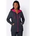 Langjacke FEEL GOOD, Damen, Gr. 36/38, blau (marine, pink), 60% Baumwolle, 40% Polyester, unifarben, Langarm, Jacken