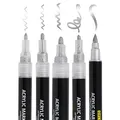 ONLINE® Silver Lettering Acrylstifte-Set silber 5 St.