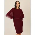 Apart Abendkleid in Lagenoptik mit Spitzenborte rot 34