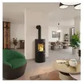 Kaminofen Haas & Sohn Solido Stahl schwarz 6,5 kW mit Holzfach - Schwarz