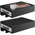 Relaxdays Nachttisch 2er Set Bambus Schwarz Klemmbar 14 cm x 37 cm x 26,5 cm
