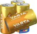 VARTA Batterien C, 4 Stück, Longlife - Alkaline Baby-Zellen LR14 mit 1,5 V - Made in Germany - für energiearme Geräte