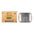 pandoo Edelstahl Lunchbox | 800ml | inkl. Baumwollbeutel, Divider und E-Book | auslaufsichere umweltfreundliche Brotdose Kinder & Erwachsene | Bento Box | flexibler Trennsteg