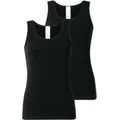 SCHIESSER Damen Tops, 2er Pack - 2Pack Trägertops, Unterhemd, Stretch Cotton, uni