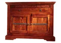 Massivmoebel24 Kommode OXFORD (Massivholz), Eckkommode Akazie 107x54x80 nougat lackiert OXFORD #505