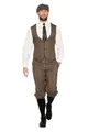 WILBERS & WILBERS 330376 - Roaring 20s Kostüm Herren, 3-teiliges Set mit Weste, Hose, Mütze, 20er Jahre Outfit für Karneval