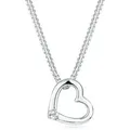 Elli Kette mit Anhänger Herz 925 Sterling Silber, mit Kristallen von Swarovski®, Herz silberfarben 45