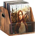 Schallplatten-Aufbewahrungsbox, 60 LPs, Tragbar, Rustikales Design, Innenbereich