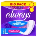 Always Daily Protect Slipeinlagen Damen, Long (48 Binden) Big Pack, mit frischem Duft, atmungsaktiv, flexibel
