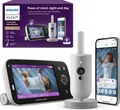 AVENT Philips Premium Connected Videophone, das bisher Beste Babyphone, Schlaf- und Atmungs-Tracking mit KI, Schrei-Interpretation, kristallklares Bild bei Tag und Nacht, SCD973/26