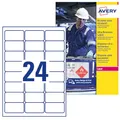 Avery Zweckform L7912-10 Ultra-Resistente Folien-Etiketten, 63.5 x 33.9 mm, 10 Blatt, 240 Etiketten, weiß