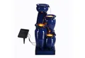 Teamson Home Gartenbrunnen Solarbrunnen mit 4 Ebenen aus Polyresin blau H73 cm