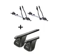 VDP Dachträger (Für Ihren Opel Astra H 3 Türer 2004-2011, Dachträger und zwei Fahrradträger/Fahrradhalter im Set), 2x Fahrradträger SAGITTAR + Dachträger Original Stahl kompatibel mit Opel Astra H 3 Türer 2004-2011