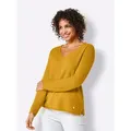Kaschmirpullover CREATION L PREMIUM "Kaschmir-Pullover", Damen, Gr. 40/42, gelb (ocker), 100% Kaschmir, unifarben, Langarm, Pullover