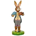 Hubrig Volkskunst Zschorlau Erzgebirge Osterhase Musikant Hasenjunge mit Geige, Neuheit 2024 - Handarbeit aus dem Erzgebirge bunt