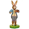 Hubrig Volkskunst Zschorlau Erzgebirge Osterhase Hasenmusikant Junge mit Geige - 10 cm - Neuheit 2024, handbemalt