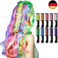 Haarkreide für Mädchen, Kastiny 10 Stück Haarfarbe Kamm, Temporär Haarfarbe Kre