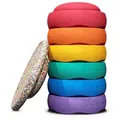 Stapelstein 6er Set mit Board Rainbow Classic (violet/blue/green/yellow/orange/red) mit Board in Super Confetti