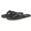 Zehentrenner TOMMY HILFIGER "PADDED COMFORT HILFIGER B SANDAL", Herren, Gr. 42, schwarz, Lederimitat, Textil, casual, Schuhe, Sommerschuh, Schlappen, Badeschuh mit Logoschriftzug